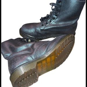 Dr.Martens Pascal Soft Suede Leather Boot Iridescent Crackle Womens US 8 Ladies